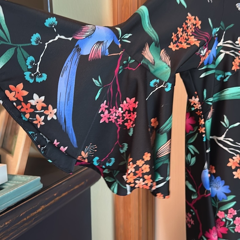 Jude Connally BlackDress with Colorful Floral Design, size medium - Picture 7 of 16